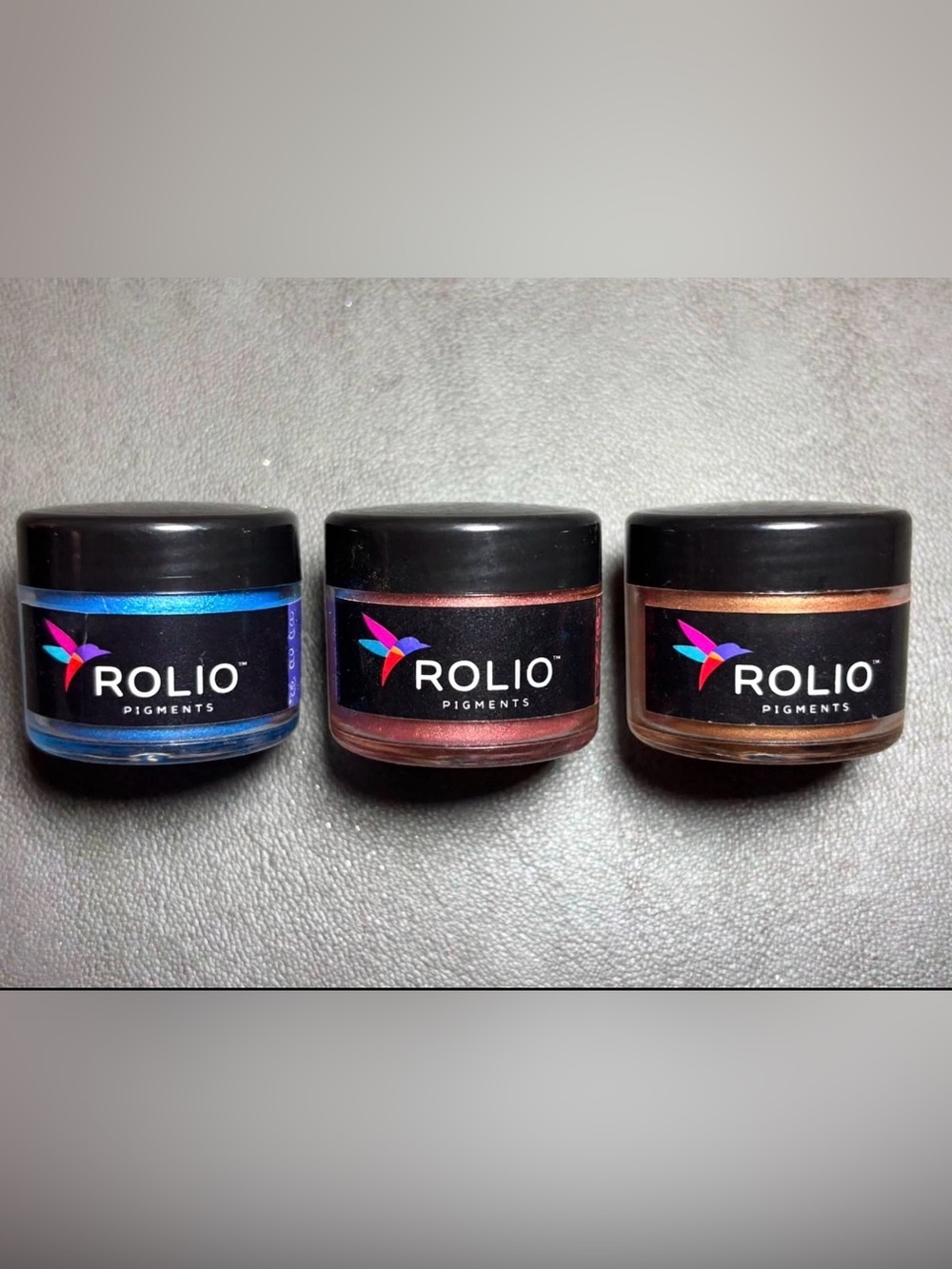 Shimmer Pigment Trio – Blue, Rose Copper, Copper
